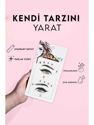 MUJGAN 2'li Kendinden Yapışkanlı Yüz Taşı Pembe ve Sarı Damla Model
