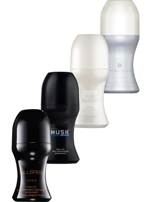 Avon Full Speed, Musk Intense Erkek Roll-On ve Pur Blanca, Perceive Kadın Roll-On Paketi