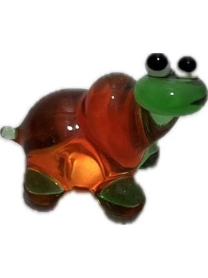 El Yapımı Mini Murano Cam Kaplumbağa Biblo A160-06