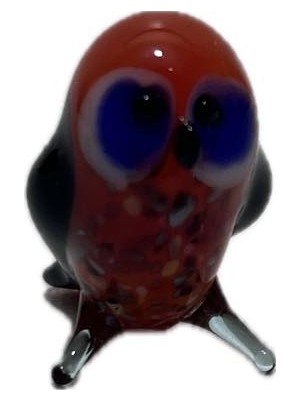 El Yapımı Mini Murano Cam Baykuş Biblo A159-02