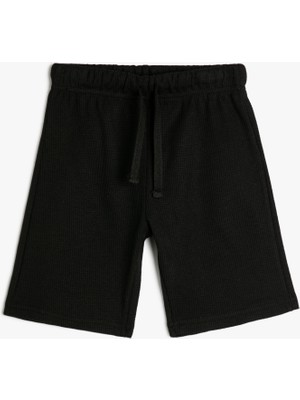 Koton Basic Şort Beli Bağlamalı Pamuk Karışımlı