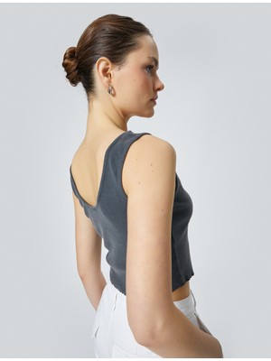 Koton Crop Atlet Pencere Detaylı Askılı Fitilli