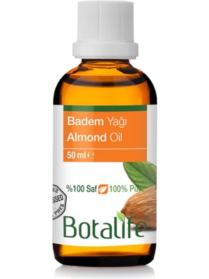 Botalife 50 ml Badem Yağı Soğuk Pres Cilt İçin Nemlendirici ve Çok Yönlü Kullanım