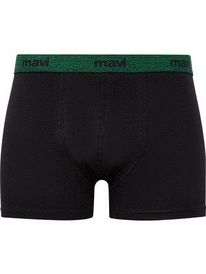 Mavi 3lü Siyah Basic Boxer Seti