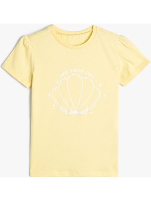 Koton Tişört Kısa Kollu Bisiklet Yaka Baskılı Pamuklu