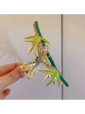 Gülpeşe Kristal Taşlı Kelebek Büyük Boy Gold Metal Mandal Toka Bambu Saç Pençesi GLPŞ-334859