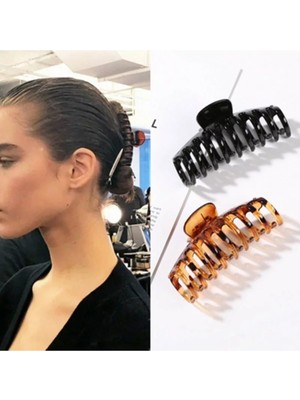 Gülpeşe Kadın Topuz Tokası Siyah Kahve Mandal Toka