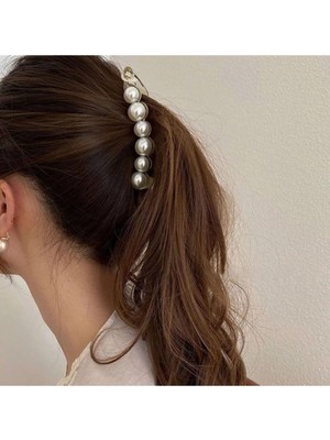 Gülpeşe Kadın Saç Tokası Incili Muz Toka Topuz Tokası Glpş 415