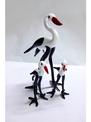 Cam Sanatı Leylek3 Lü Aile