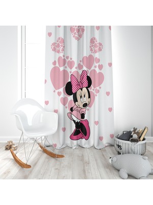 Minnie Mouse Desen, Bebek ve Çocuk Odası Fon Perde