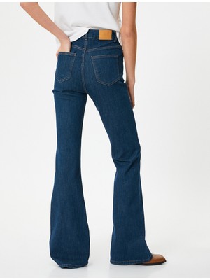 Koton Ispanyol Paça Kot Pantolon Slim Fit Standard Bel Pamuklu Cepli - Victoria Jeans