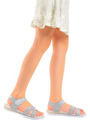 Kiko Kids Kız Çocuk Sandalet Arz 2345 Gümüş