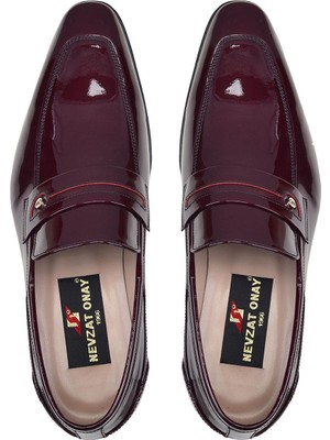 Nevzat Onay Bordo Klasik Loafer Kösele Erkek Ayakkabı -68853-