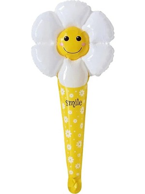 Tinky Winky Gülen Yüz Saplı Folyo Balon