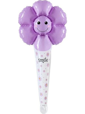 Tinky Winky Mor Papatya Saplı Folyo Balon