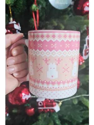 Pekshop Pembe Knitwear Tasarım Yılbaşı Hediyesi Kupa Bardak