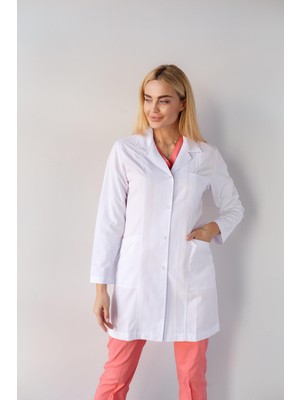 Dr. Mitra Gömlek Yaka Kadın Doktor Öğretmen Hemşire Laboratuvar Önlüğü