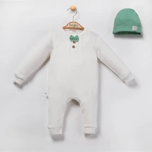 Bebem Asya Papyonlu Düğmeli 3 Parça Erkek Bebek Tulum Set