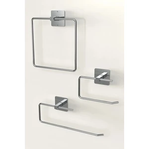 Yapışkanlı Gümüş Rulo Havluluk Wc Kağıtlık ve Kare Havluluk Banyo Mutfak 3'lü Set