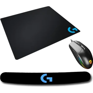 SM-X97 R-Star USB 5 Tuşlu Rgb Işıklı 6400DPI Gaming Logitech Kare Mouse Pad ve Logitech Klavye Pad Oyuncu Mouse Set
