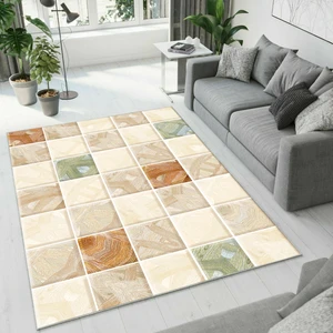 Colorix Carpet Dijital Baskı Dekoratif Kaymaz Taban Yıkanabilir Halı