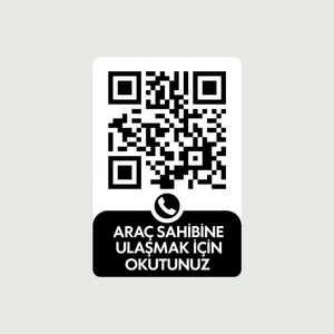 Kişiye Özel Araç Park Numaratörü 2 Adet Qr Kodlu Özel Etiket Qr Kimlik