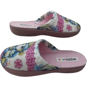 Kız Çocuk Pembe Beyaz Çocuk Figürlü Ev Içi Terlik GZRR62-028