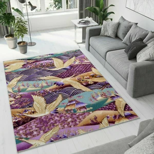 Colorix Carpet Dijital Baskı Dekoratif Kaymaz Taban Yıkanabilir Halı