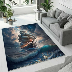 Colorix Carpet Dijital Baskı Dekoratif Kaymaz Taban Yıkanabilir Halı
