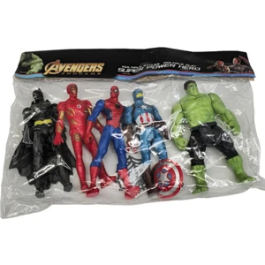 Ethem Oyuncak 5'li Süper Kahramanlar Pvc Oyun Seti 2156-P5, Hulk Ironman Captain America Spiderman Batman