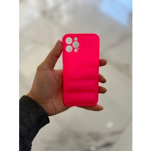 Apple iPhone 12 Pro Uyumlu Şişme Puffer Silikon Kılıf Şeker Pembe