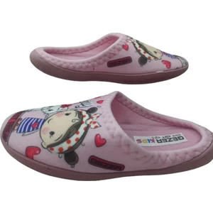 Kız Çocuk Pembe Beyaz Kedi Figürlü Ev Içi Terlik GZRR78-147