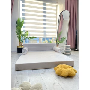 Minness  Katlanır Yatak & Katlanır Koltuk-Baby Face Kumaş Lacivert 120*200 &oturum Yüksekliği 29CM