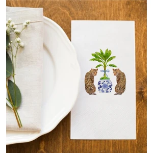 Blue Blanc Leopar Safari Peçete Sunum Peçetesi 015 50 Adet