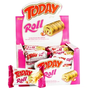 Today Swiss Roll Çilek Kremalı Kek 35 gr 24 Adet (1 Kutu)