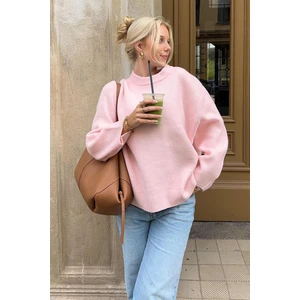 Pembe Bisiklet Yaka Oversize Triko Kazak MG1972