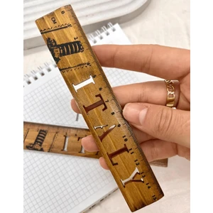Kağıt Gemi Dükkan Italy Desenli Vintage Mini Ahşap Cetvel Yer Imi