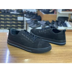 Classwood G1481  Erkek Günlük Deri Sneakers Ayakkabı Siyah Nubuk