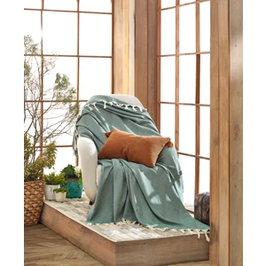 Miracolo Home Pamuklu Dekoratif Koltuk Kanepe Çekyat Örtüsü 170X230 Boyutlu Optimal Kaymaz Tasarım-Yeşil