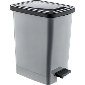Plastik 25 Lt Slim Pedallı Çöp Kovası Gri (Iç Kovalı)