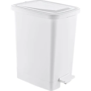 Plastik 25 Lt Slim Pedallı Çöp Kovası Beyaz (Iç Kovalı)