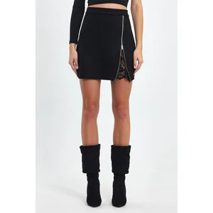 Dantel Detay Süet Etek