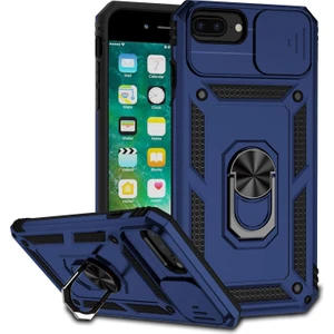 M.TK Moveteck Apple Iphone 7 Plus 8 Plus Kılıf Kamera Korumalı Sürgülü Yüzüklü Standlı