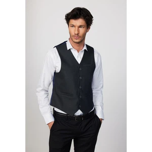 Slim Fit Dar Kesim 3 Cepli 4 Mevsim Düz Gri Erkek Yelek