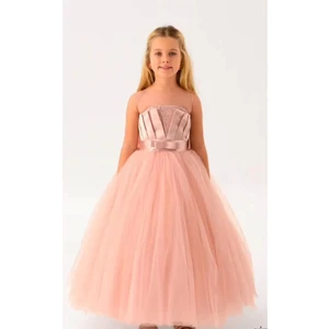 Lisa Kids 2-10 Yaş Yeni Sezon Çocuk Saten Elbise Abiye