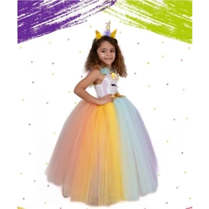 Taçlı Unicorn Tarlatanlı Kostüm