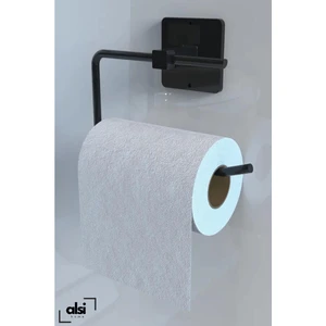 Alsi Home Yapışkanlı Siyah Tuvalet Kağıdı Tutacağı/tuvalet Wc Kağıtlık Tuvalet Kağıtlığı