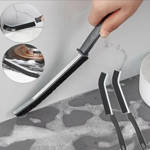 Uzun Ince Saplı Çok Amaçlı Kıl Temizlik Fırçası Banyo Mutfak Detay Temizleme