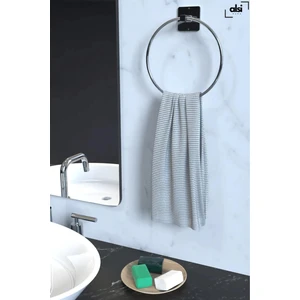 Alsi Home Yapışkanlı Gümüş Yuvarlak Havluluk Banyo Mutfak Havlu Askısı Askılık