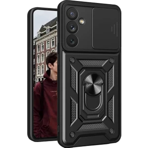 M.TK Moveteck Samsung Galaxy S23 Fe Kılıf Kamera Korumalı Sürgülü Yüzüklü Standlı